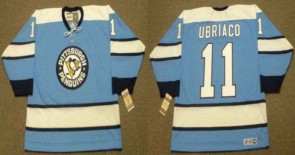 2019 Men Pittsburgh Penguins #11 Ubriaco Light Blue CCM NHL jerseys->pittsburgh penguins->NHL Jersey